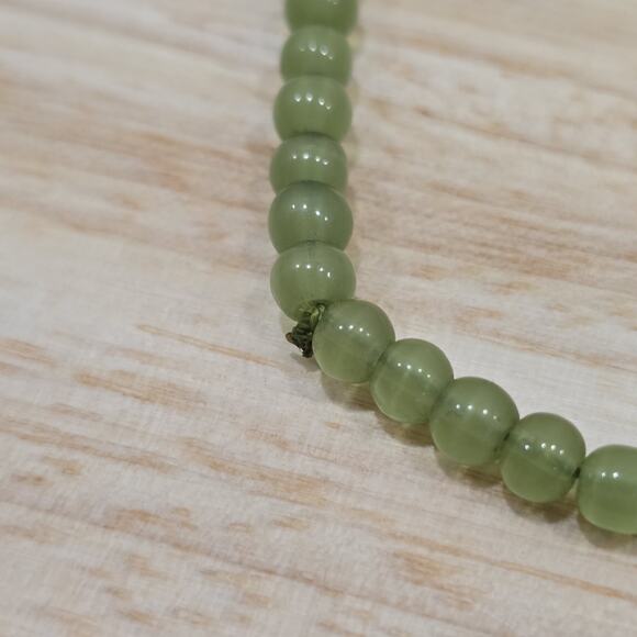 Continuous Strand Green Faux Peridot Beaded 34" Opera Length Necklace - Picture 5 of 15